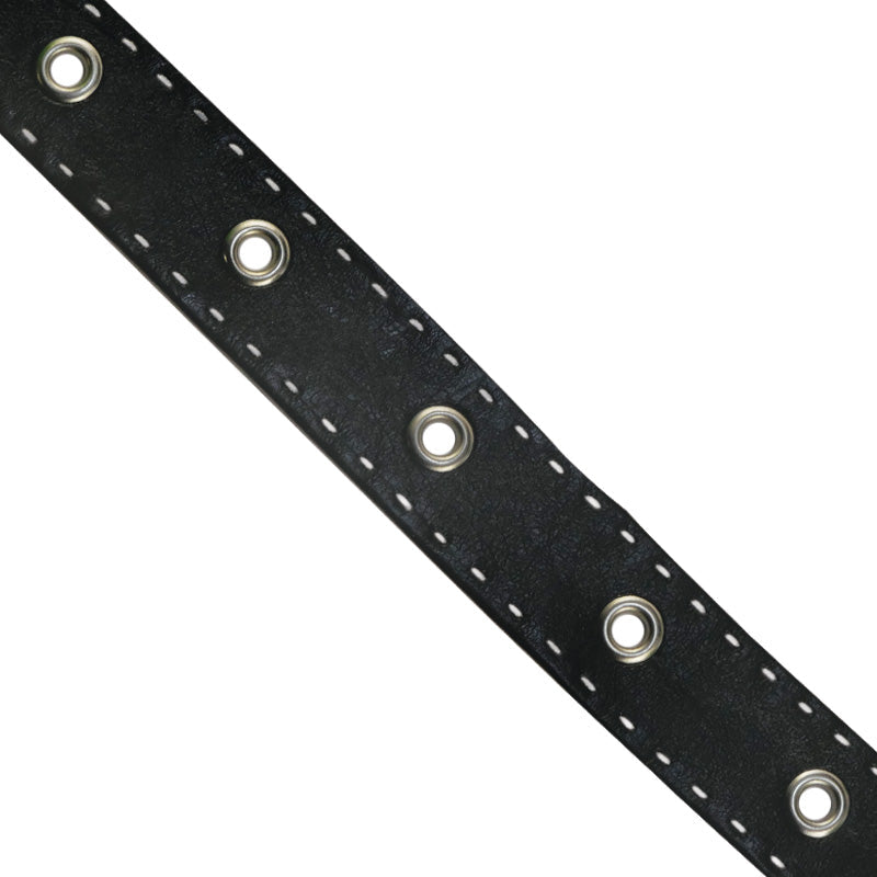 Black PU Trim with Stitches and Eyelet