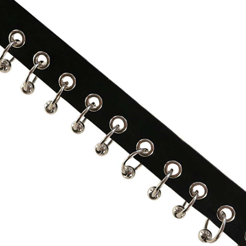 20mm Black PU Trim with Eyelet and Rings