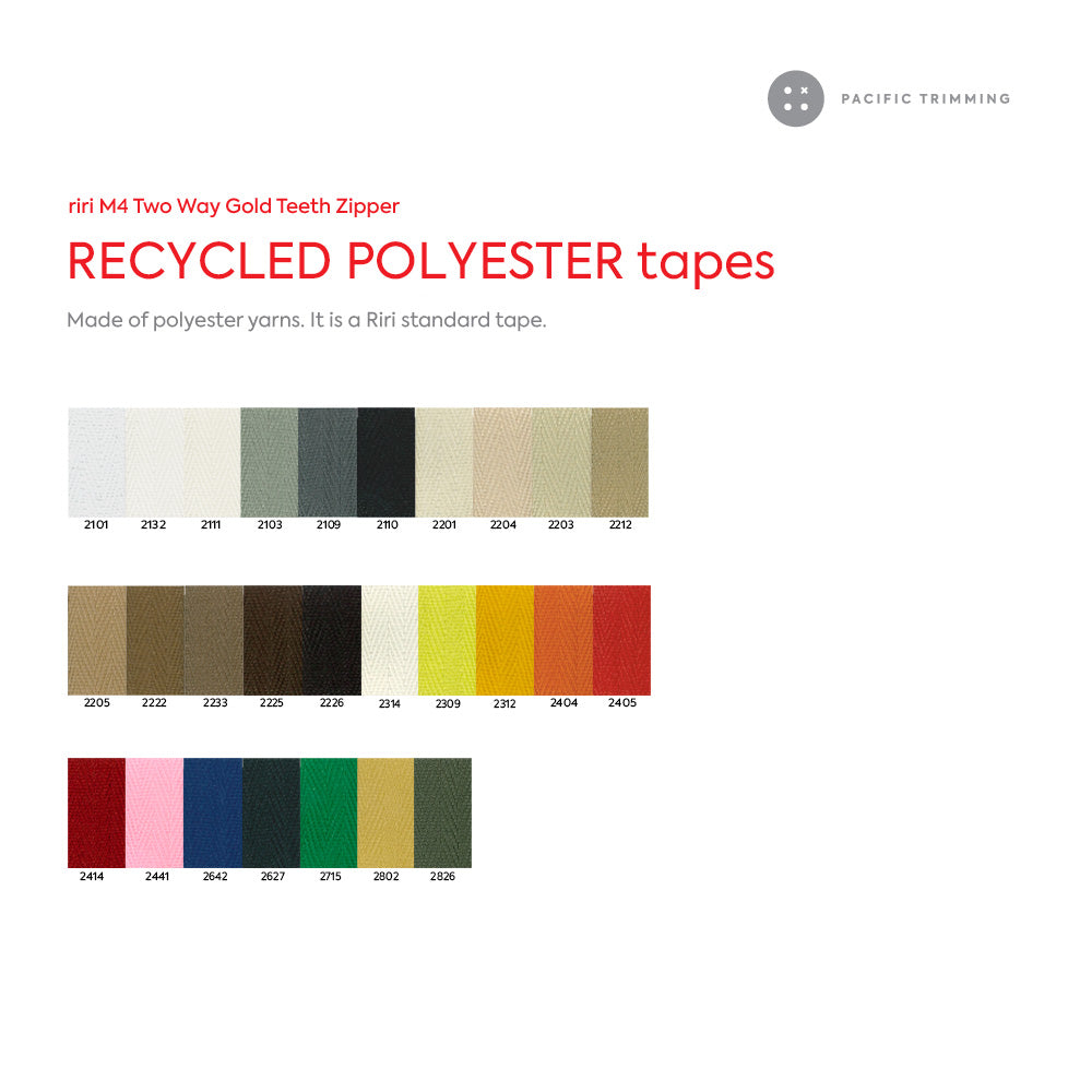 M4 Two Way Gold Teeth Metal Zipper