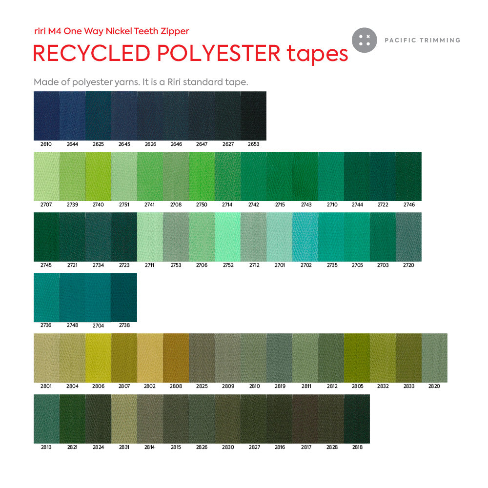 M4 One Way Nickel Teeth Metal Zipper