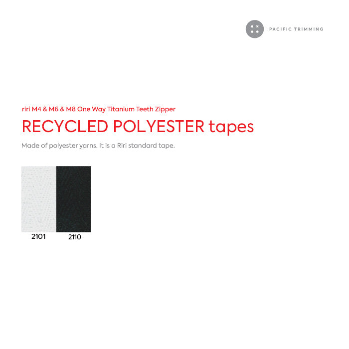 M8 One Way Titanium Teeth Metal Zipper (Matte Finish)