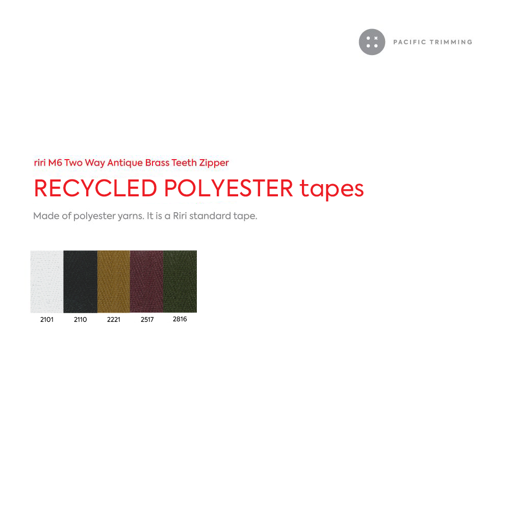 M6 Two Way Antique Brass Teeth Metal Zipper