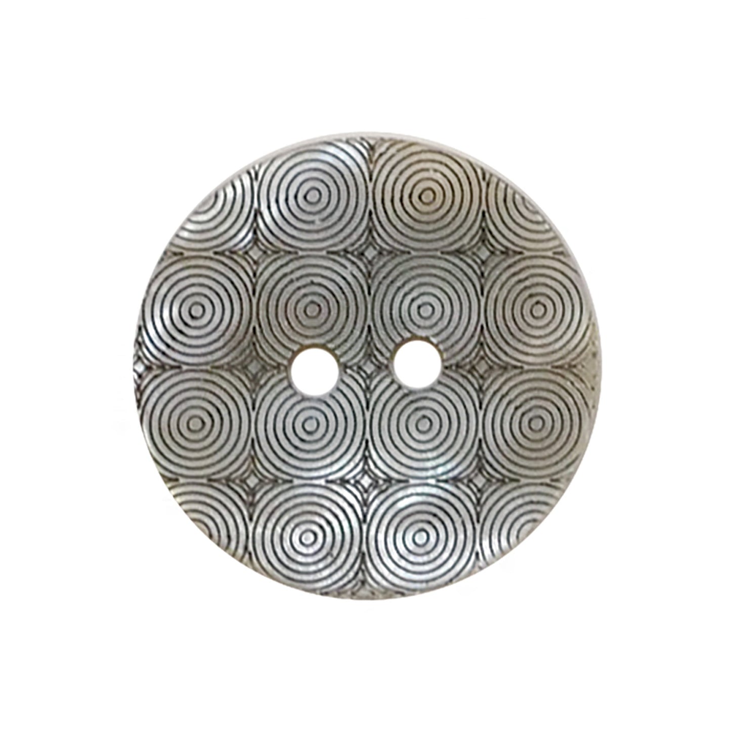 2 Hole Patterned Engraved Genuine Mother of Pearl & Abalone Shell Button