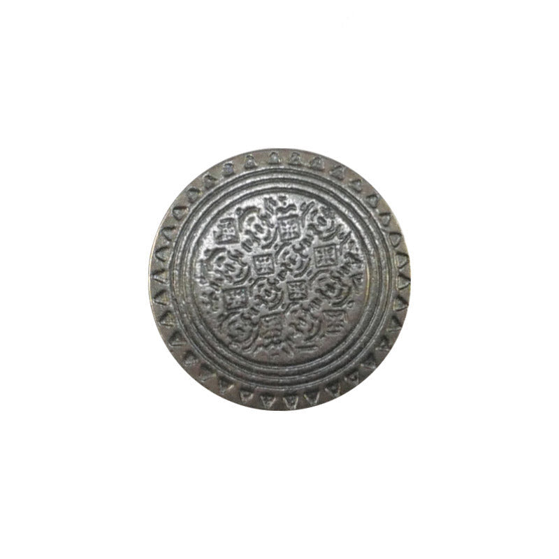 Flat Patterned Silver Shank Button