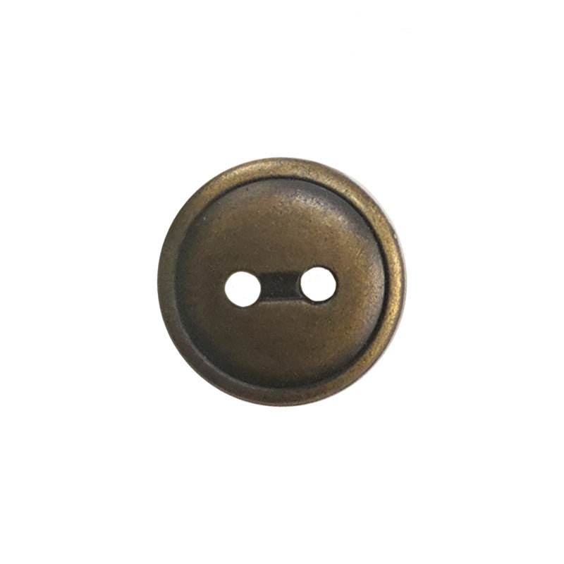 Simple 2 Hole Antique Brass Button