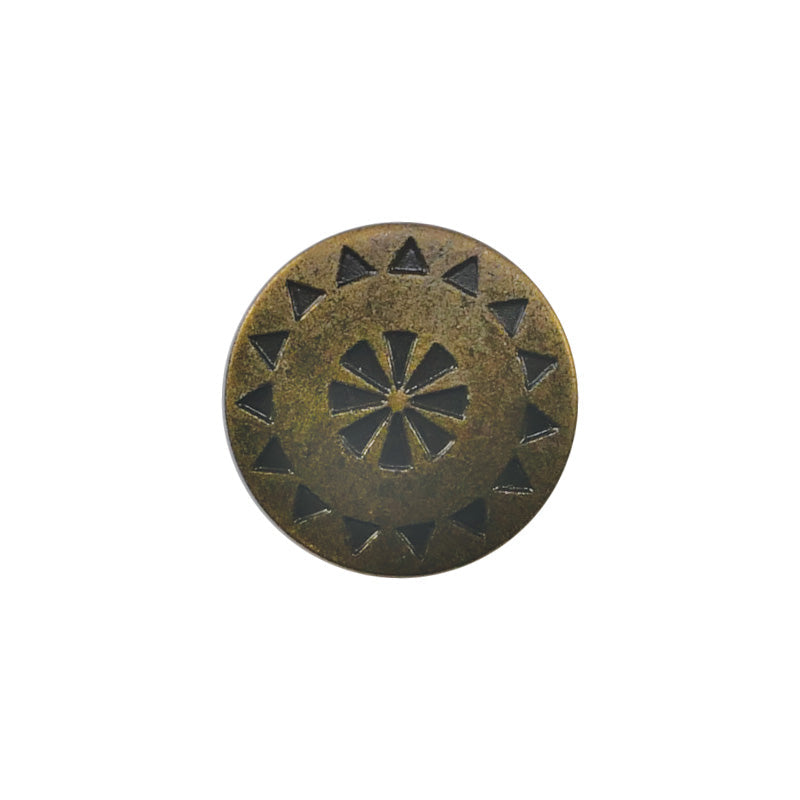 Flat Engraved Antique Brass Shank Button