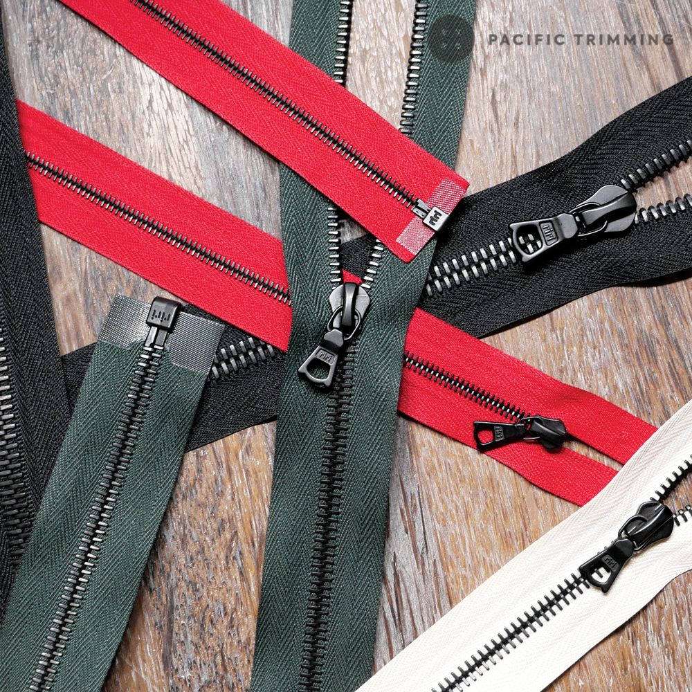 M8 One Way Matte Black Teeth Metal Zipper