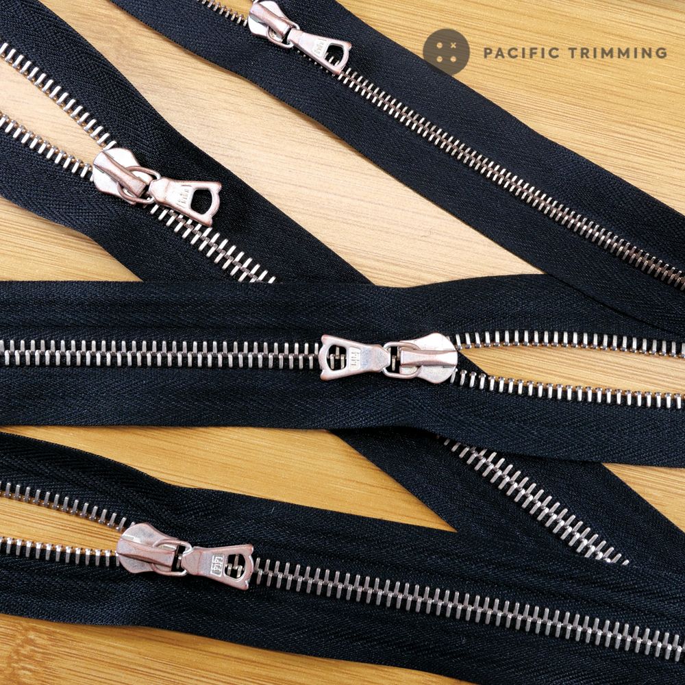 M4, M6 & M8 One Way Pink Silver Teeth Metal Zipper (Matte Finish)