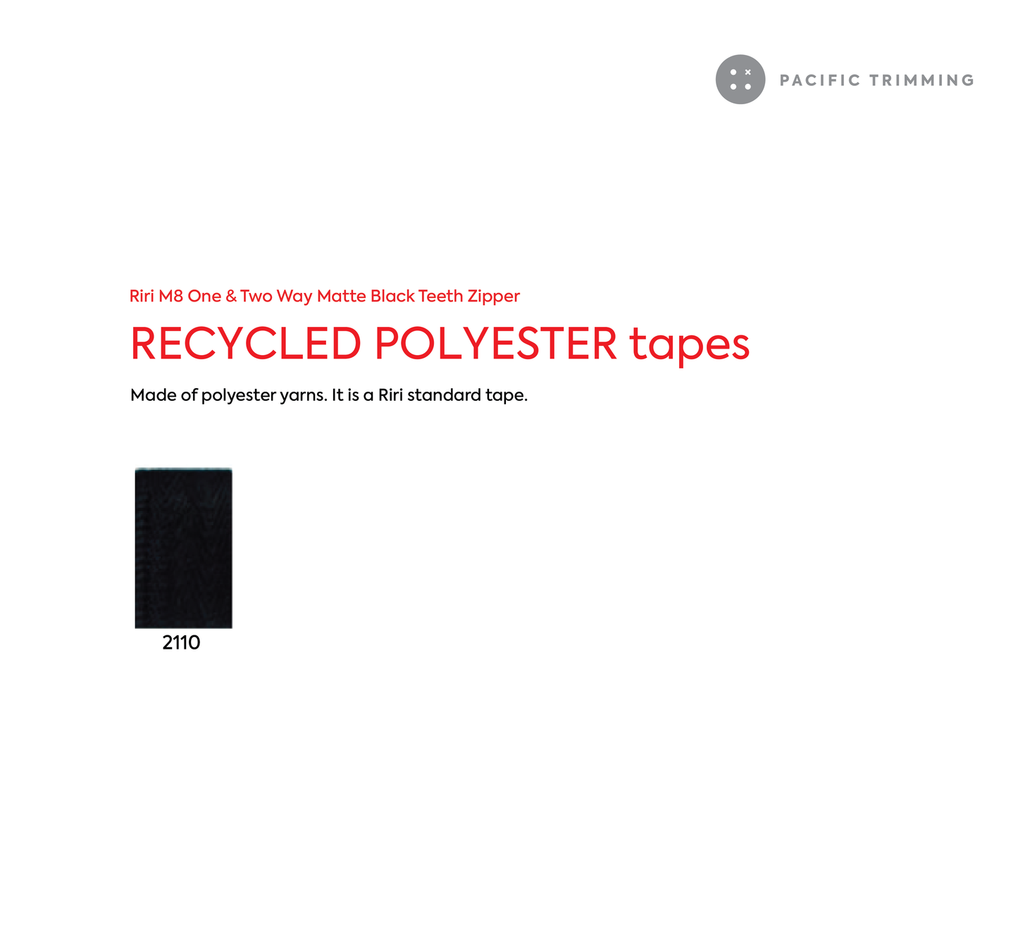 M6 Two Way Matte Black Teeth Metal Zipper