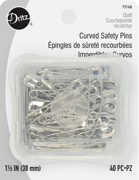 Dritz Curved Safety Pins (Size 2, 40 Count)