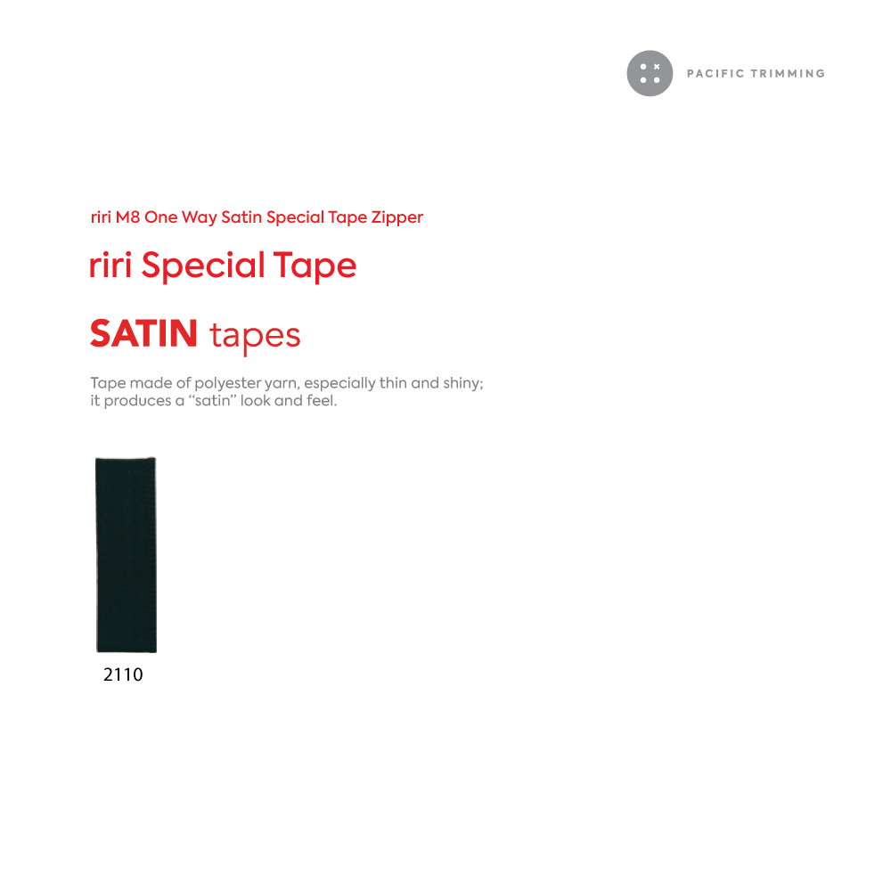M8 One Way Satin Tape Gold Teeth Zipper