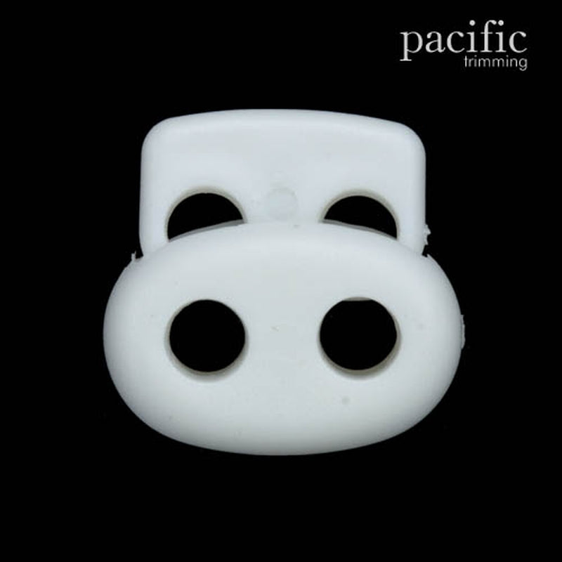 4mm Plastic Dual Cord Lock White