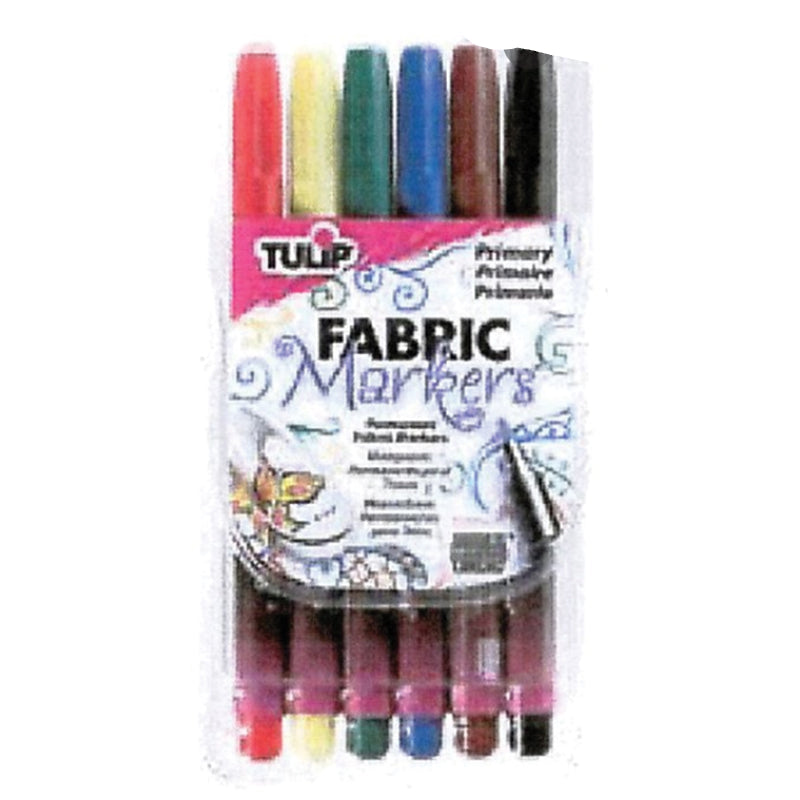 Tulip Fine Tip Primary Fabric Markers 6 Pack