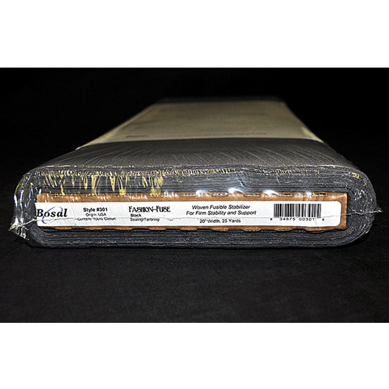 Bosal Fashion Fuse Fusible Woven Interfacing 20" Black #301