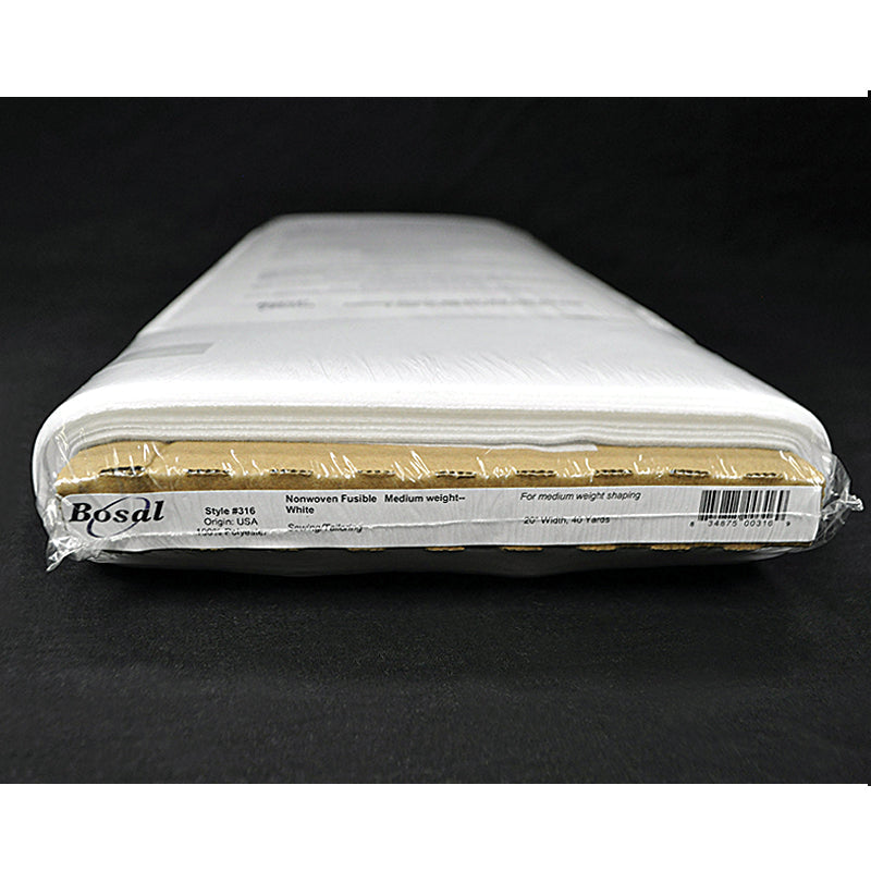 Bosal Non Woven Fusible Medium Weight Fusible Interfacing 20" White #316