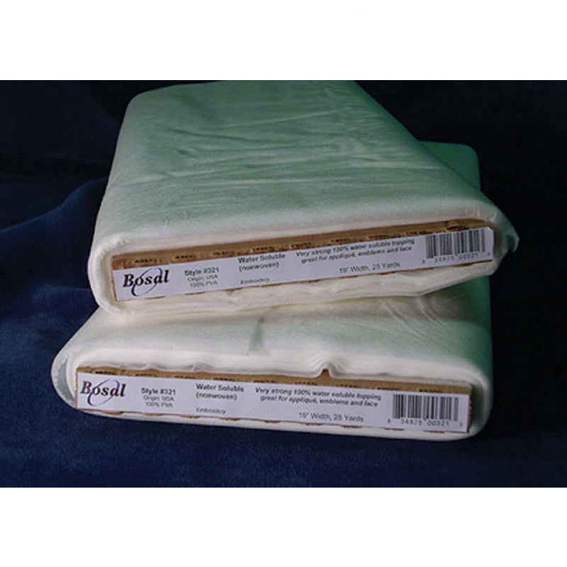Bosal Wash Away Plus Non Woven Water Soluble Embroidery Stabilizer Topping Film 19" White #321