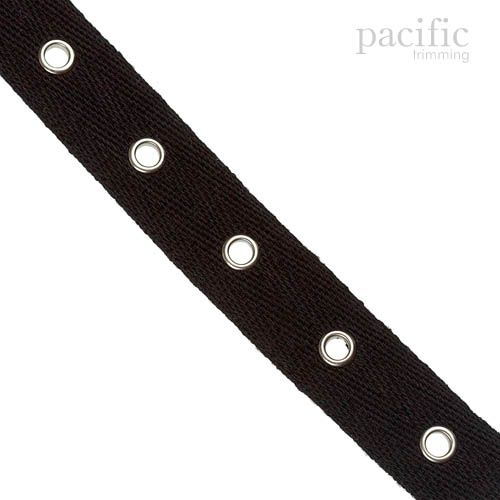 0.75 Inch Cotton Twill Eyelet Tape 350048TA Black