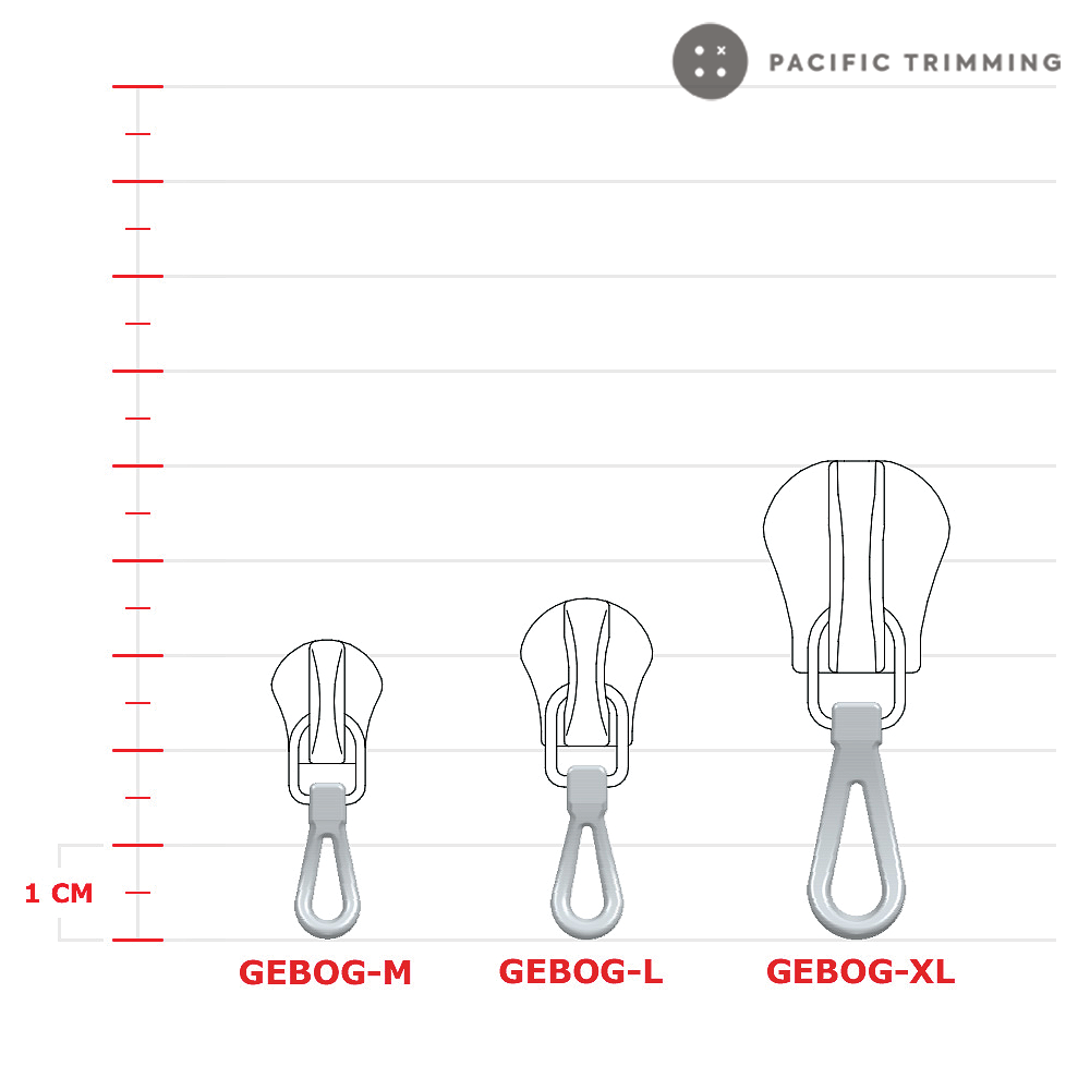 riri Gebog Puller with Universal Body Slider for Plastic Teeth Zipper(Decor E, Aquazip) Size