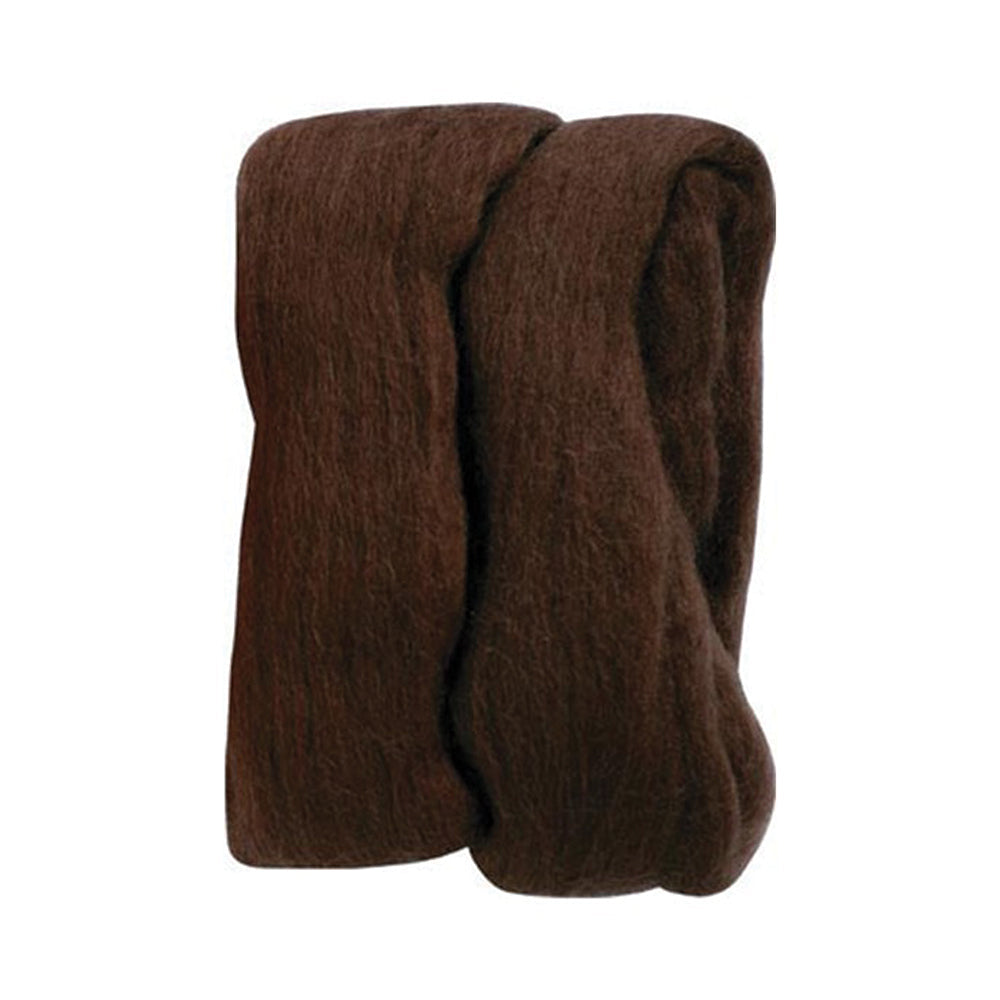 Clover Natural Wool Roving Brown 20g (0.7 oz)