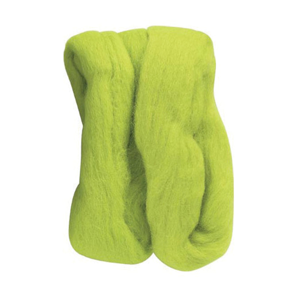 Clover Natural Wool Roving Lime Green 20g (0.7 oz)
