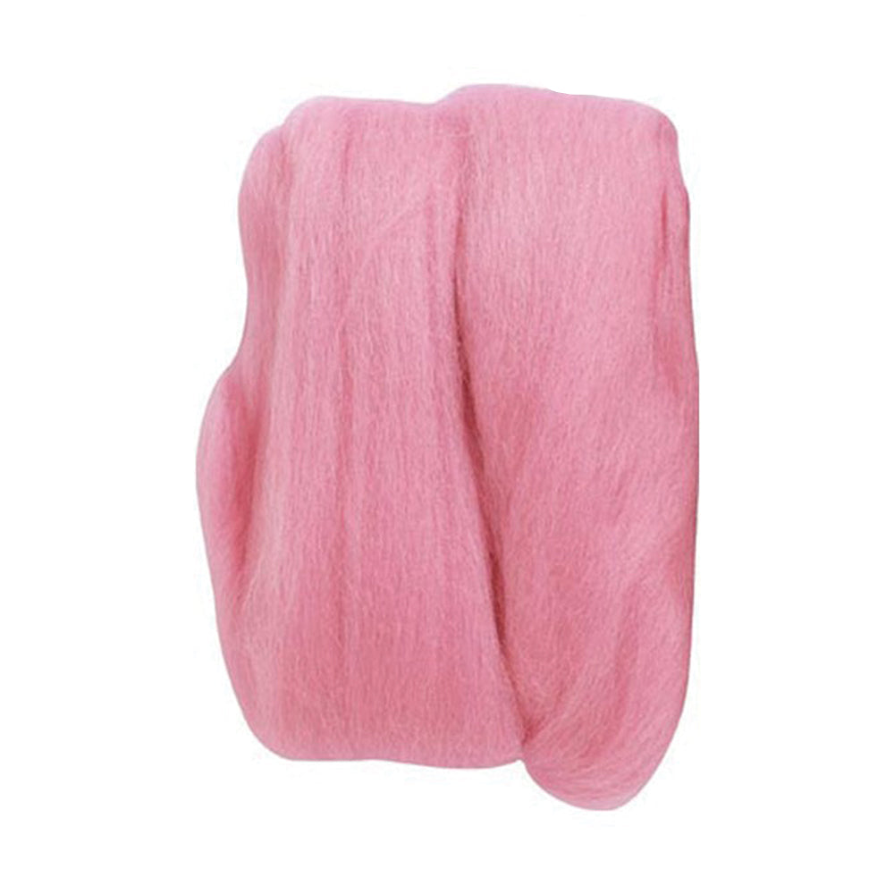 Clover Natural Wool Roving Pink 20g (0.7 oz)