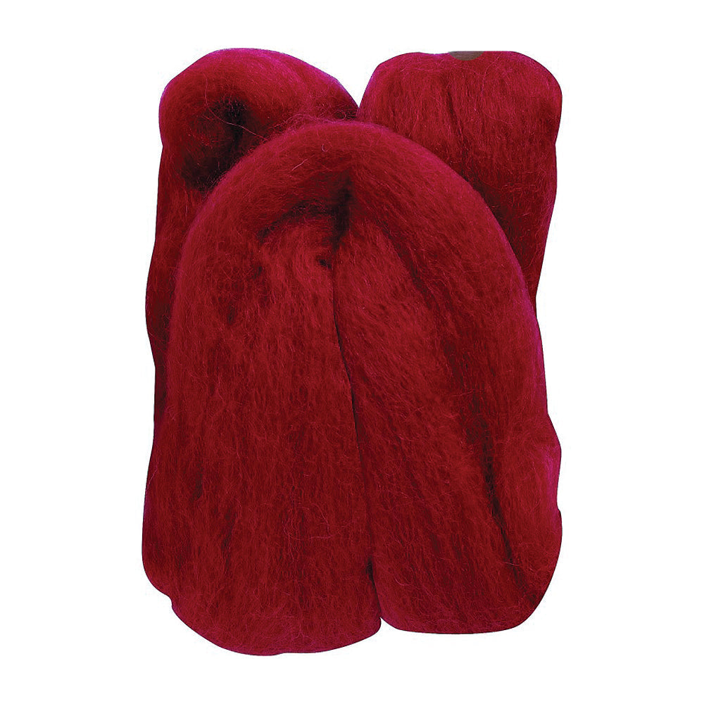 Clover Natural Wool Roving Red 20g (0.7 oz)