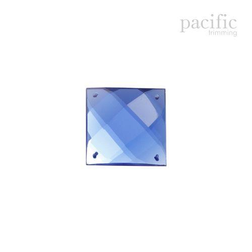 Square Sew on Glass Jewel 2 Sizes Royal Blue