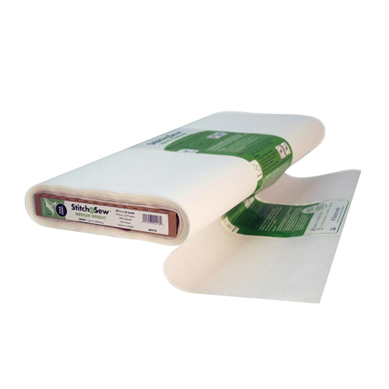StitchnSew Tear Away Medium Weight Sew In Stabilizer 20" White