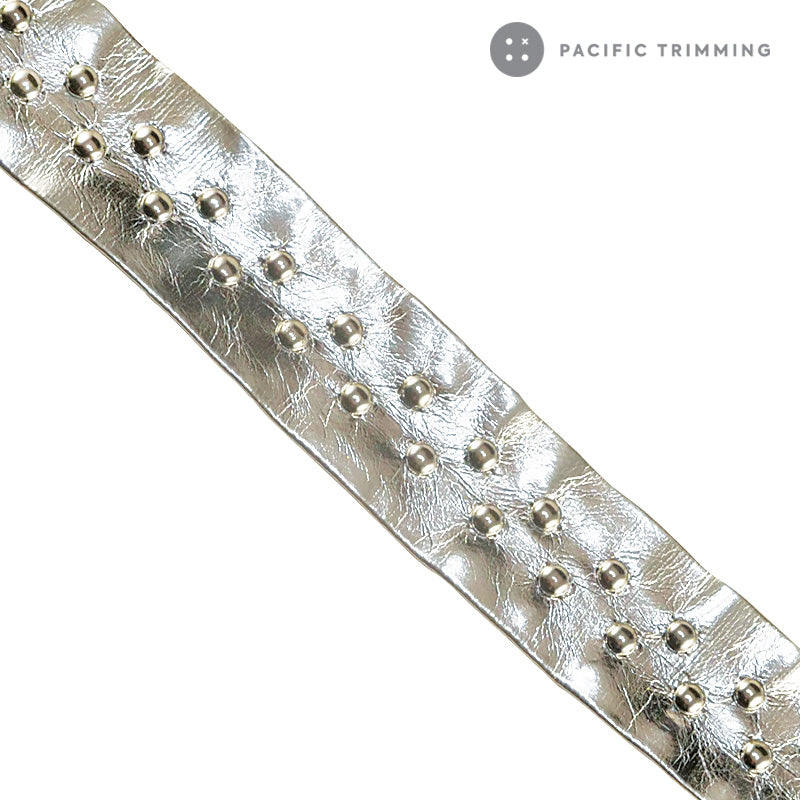 Silver Metallic Trim 24mm with Studs