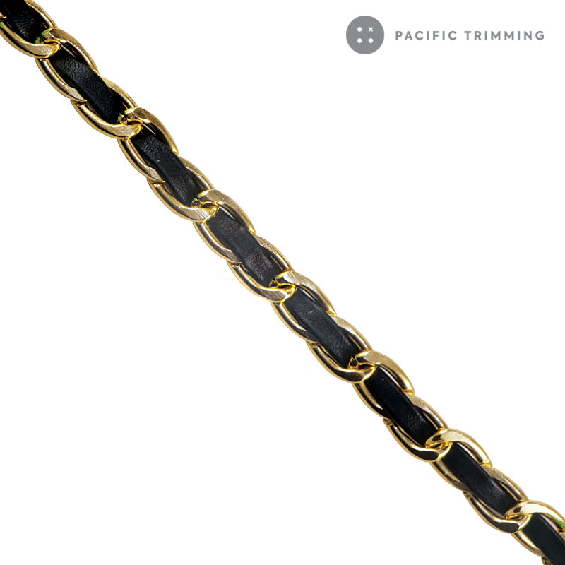 Metal Chain with Leather Trim