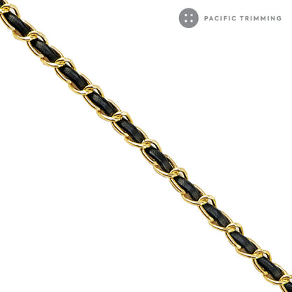 Metal Chain with Leather Trim