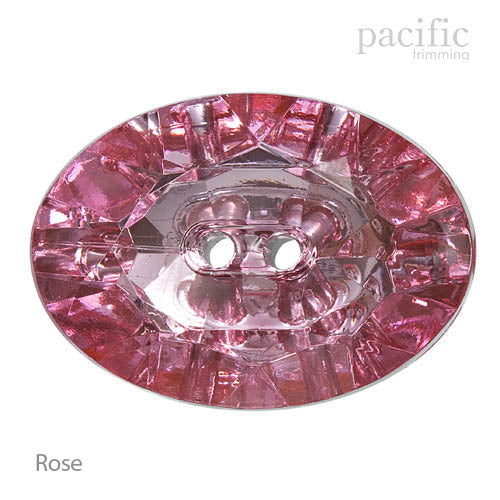 2 Hole Oval Shape Acrylic Glass Button 120116GC