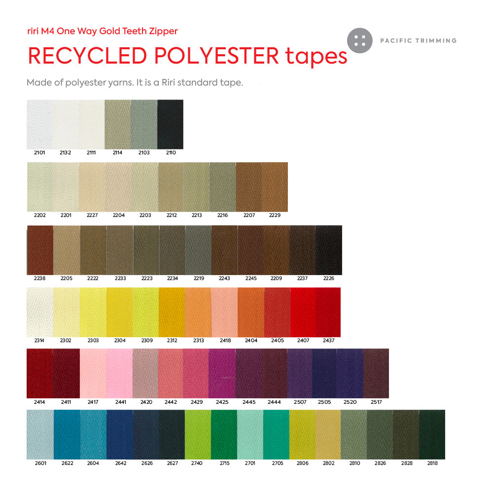 M4 One Way Gold Teeth Metal Zipper