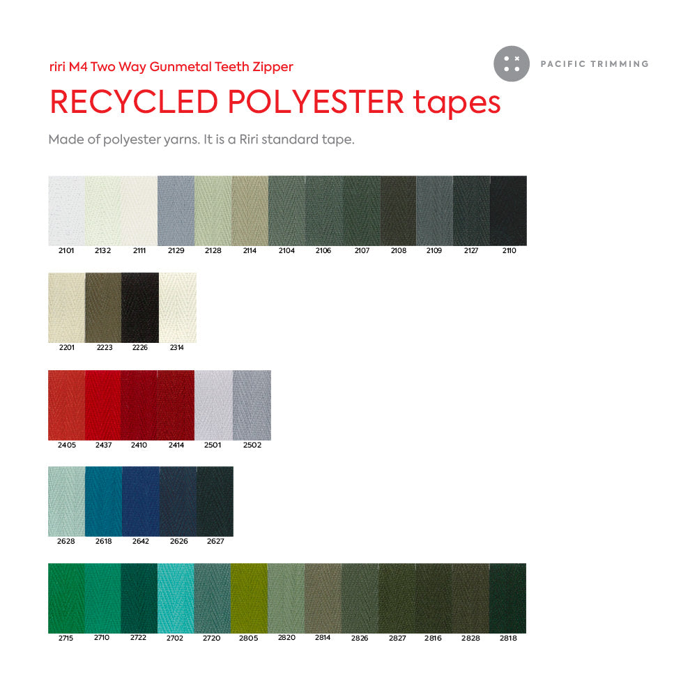 M4 Two Way Gunmetal Teeth Metal Zipper