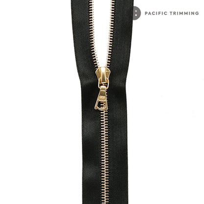 Riri Zipper M6 One Way Satin Tape Gold Teeth Zipper