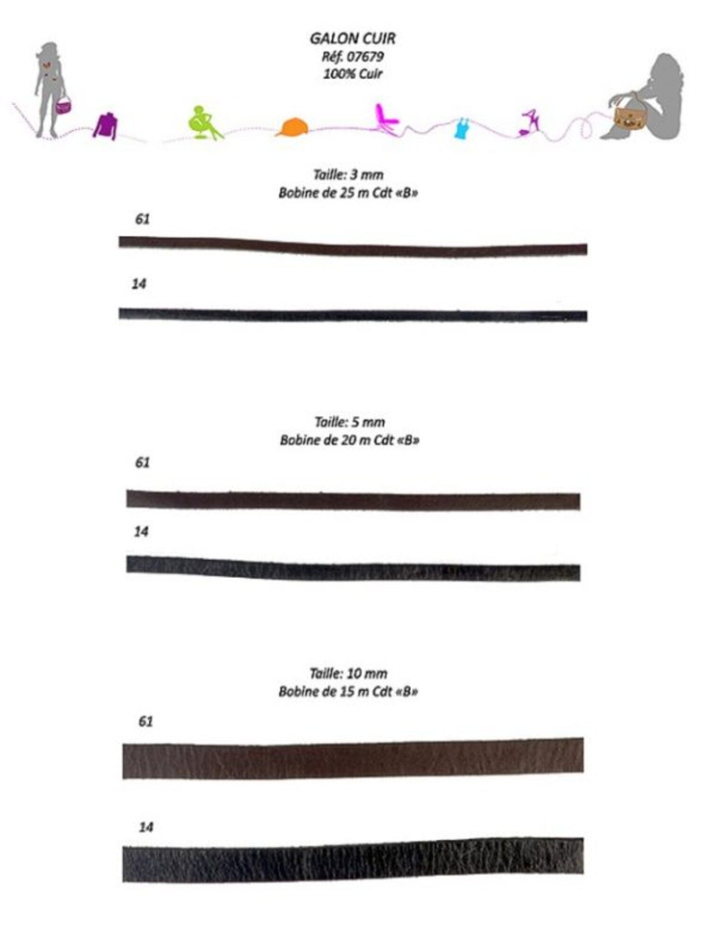 Premium Quality Real Leather Trim, 3, 5 & 10mm