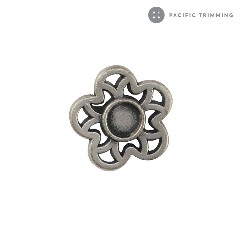 Flower Shaped Metal Shank Button