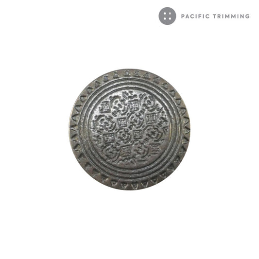 Flat Patterned Nickel Shank Button