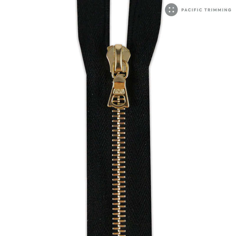 riri M4 One Way Gold Teeth Metal Zipper