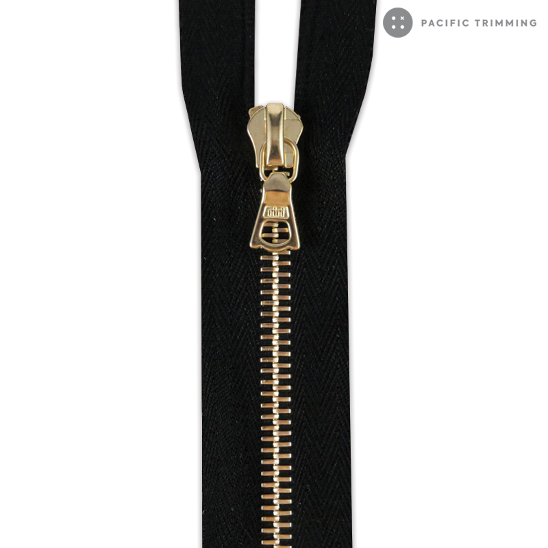 riri M6 One Way Gold Teeth Metal Zipper