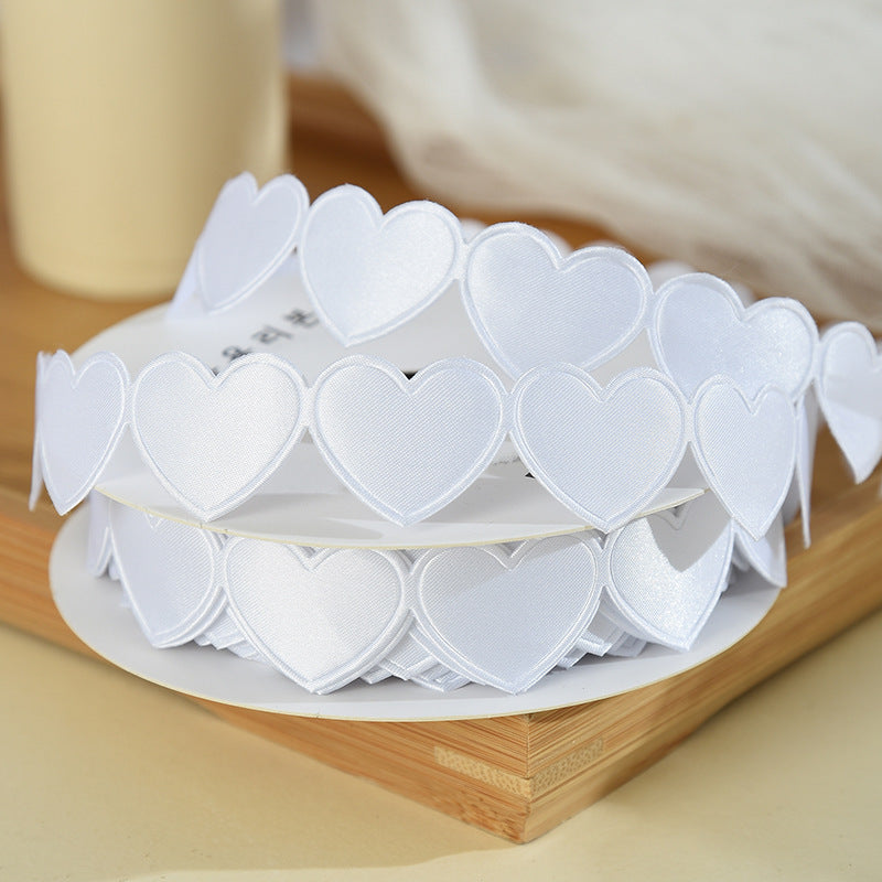 Heart Shaped Edge Woven Ribbon - White / Yard / 1.5cm