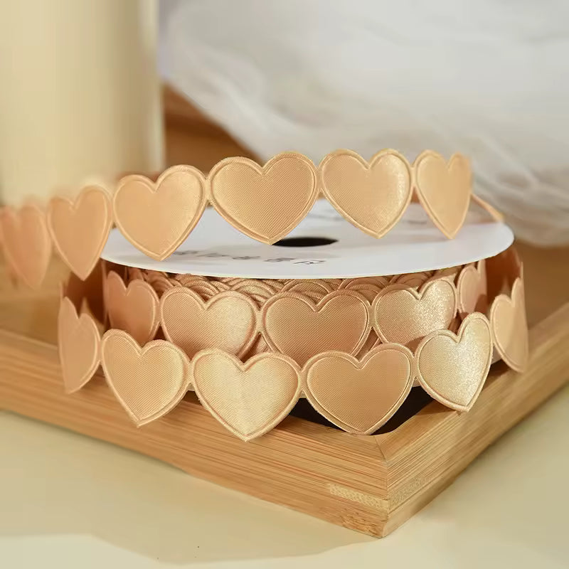 Heart Shaped Edge Woven Ribbon - Emperor Gold / Roll (10 Yards) / 2.5cm