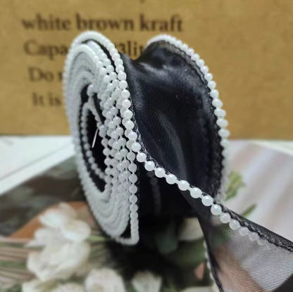 Pearl Fishtail Organza Ribbon 4cm