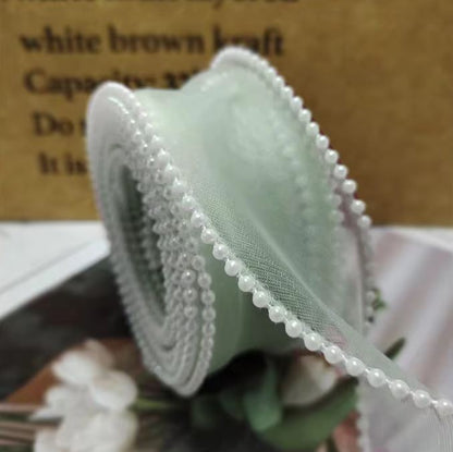 Pearl Fishtail Organza Ribbon 4cm