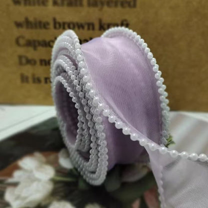 Pearl Fishtail Organza Ribbon 4cm