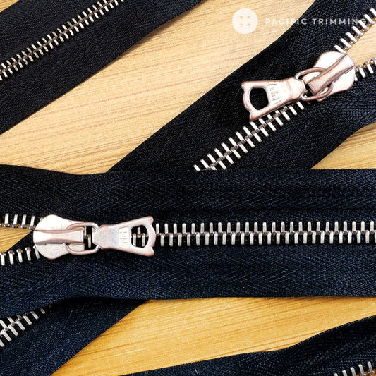 M4, M6 & M8 One Way Pink Silver Teeth Metal Zipper (Matte Finish)