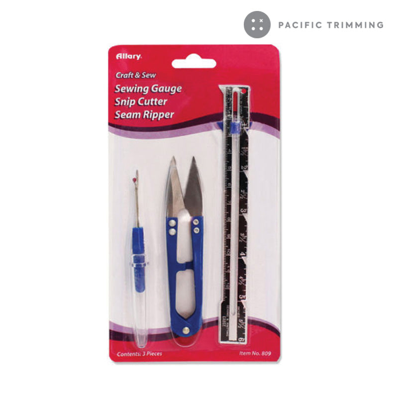 Allary Sewing Gauge, Snip Cutter, Seam Ripper Set