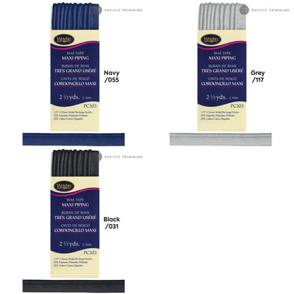 Wrights Maxi Piping Bias Tape 1/2" Multiple Colors