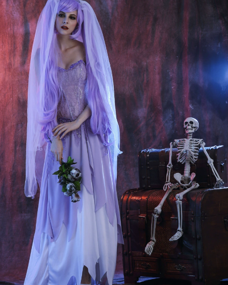 [*Halloween Clearacne Sale*] Elegant Purple Ghost Bride Costume