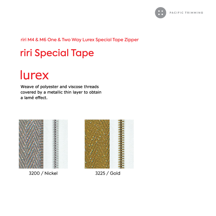 Riri M4 One Way Lurex Special Tape Zipper